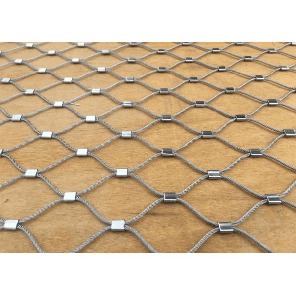 60 Degree Stainless Steel 304 Wire Mesh Rope Fence 303 2.0mm Animal Enclosure Hand Woven