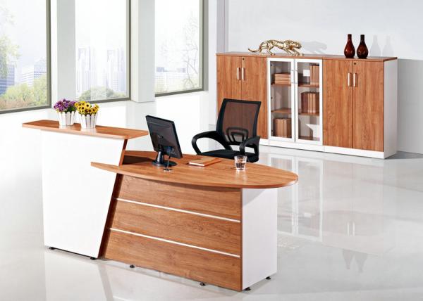 Fantastic Appearance Office Counter Desk Golden Teak Color 2200W*800D*750H MM Size