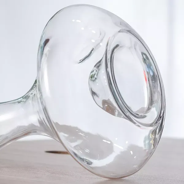 Glass Decanter Wine Slanted Top Wine Carafe Handmade Red Wine Decanter