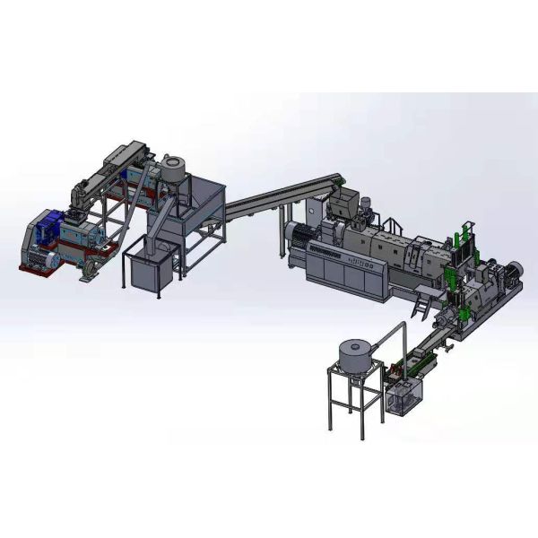 Seca automática de compresión de plástico 1400kg/hr Extrusora de reciclaje de plástico 280kW