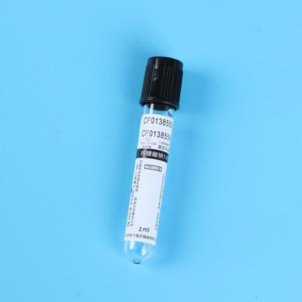 Tubo superior preto 1ml da sedimentação do sangue do vácuo do amortecedor do citrato de sódio - 6ml