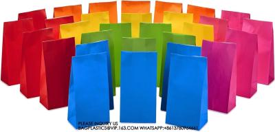 Solid Color Party Favor And Wrapped Treat Bags  Blue, Red, Green, Yellow, Orange, Pink For Birthdays