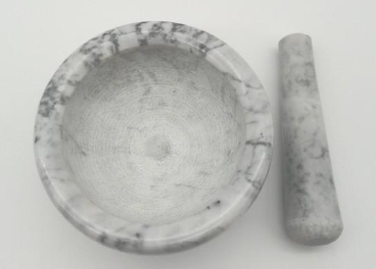 Glossy Stone Pestle Mortar Grey Color Easy Cleaning OEM Acceptable