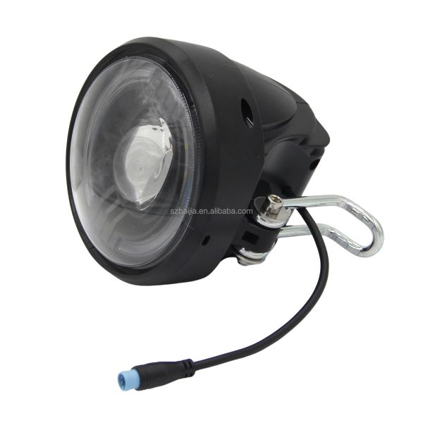 4 Pin Ebike Headlight Bicycle Accessories Black E Bike Integrated Lights