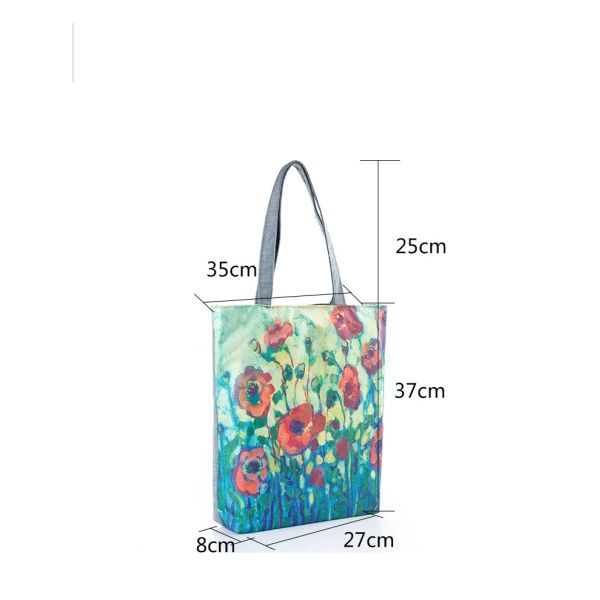 Digital painting flowers calico shoulder portable handbag shoulder bag