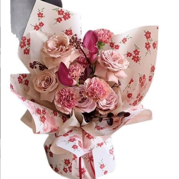 Spring floral packaging paper, thickened fresh flower bouquet packaging paper, waterproof printed packaging paper, flower shop floral art packaging