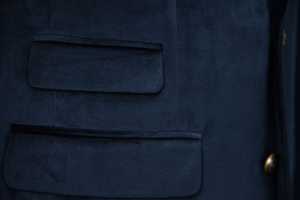 Velvet Slim Fit Mens Knit Blazer Navy Casual Business Anti Wrinkle