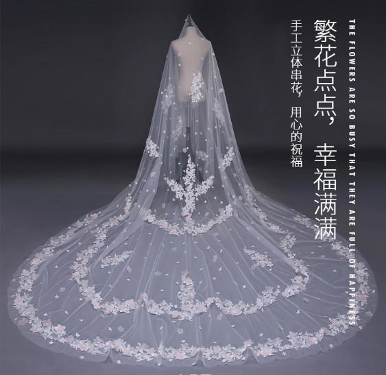 2018 New Korean Bride Long, 3M White Veil, Wedding Accessories, Bridal Accessories Wedding veil wholesale custom