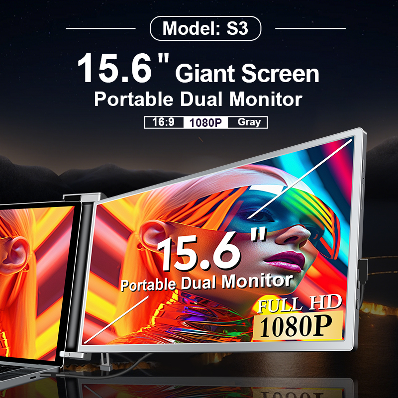 15.6In Portable Dual Monitor 1920*1080 16:9 Laptop 2nd Screen Portable