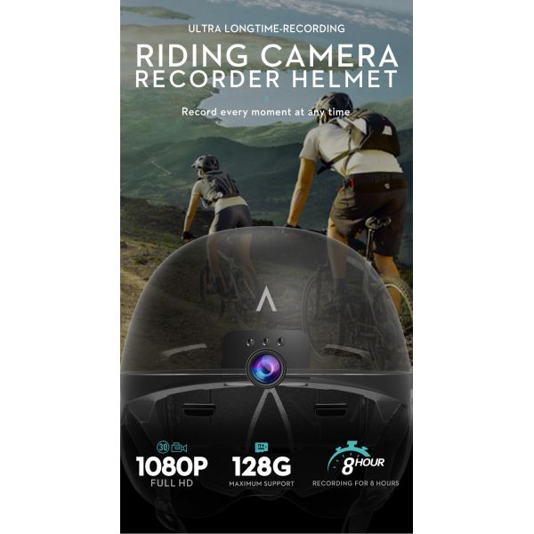 Smart Cycling Helmet with 8-Hour Recording Camera Good and ABS Shell EPS Inner Liner