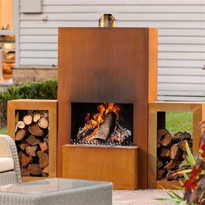 Madeira autônoma que queima Corten Firepit de aço