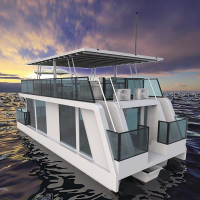 Leisure Time Two Layer House Boat Homes Pontoon Style With Bathroom Living Room