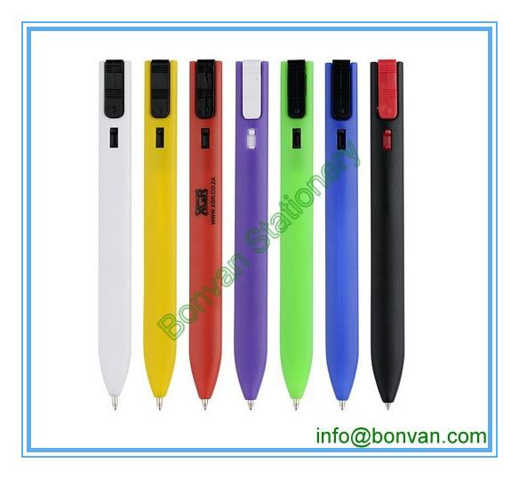 plastic bookmark pen, hotel use simple flat pen,very cheap hotel pen
