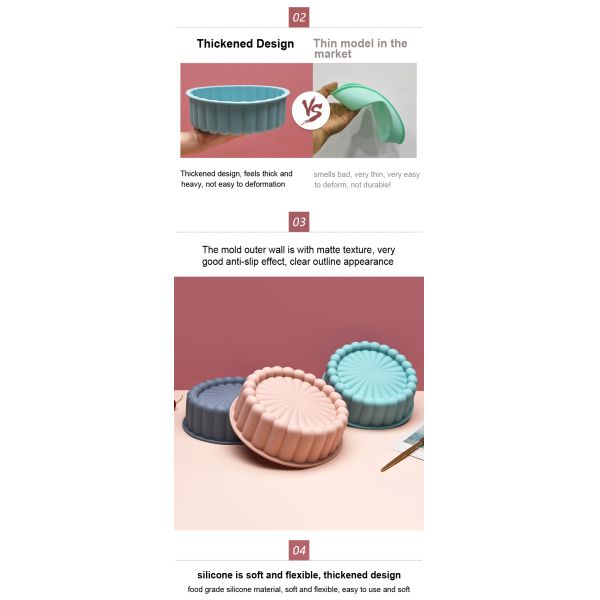 Multicolor Sunflower Silicone Cake Mould Reusable 19.5x6.1cm