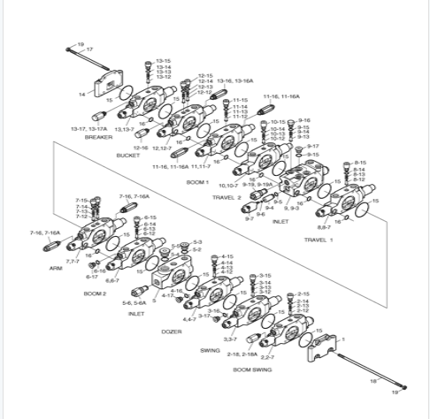 J95C1008 Включается клапан управления Doosan B55W-1 SOLAR 130/LC/W 170LC/W 200W 220LC/LL/N 150/250/280/290/300/330/400LC
