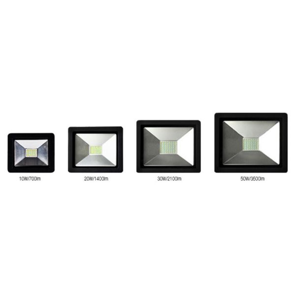 IP65 10w 700lm Stadium Waterproof Led Flood Lights With Tempered Glass , Black Aluminum Body