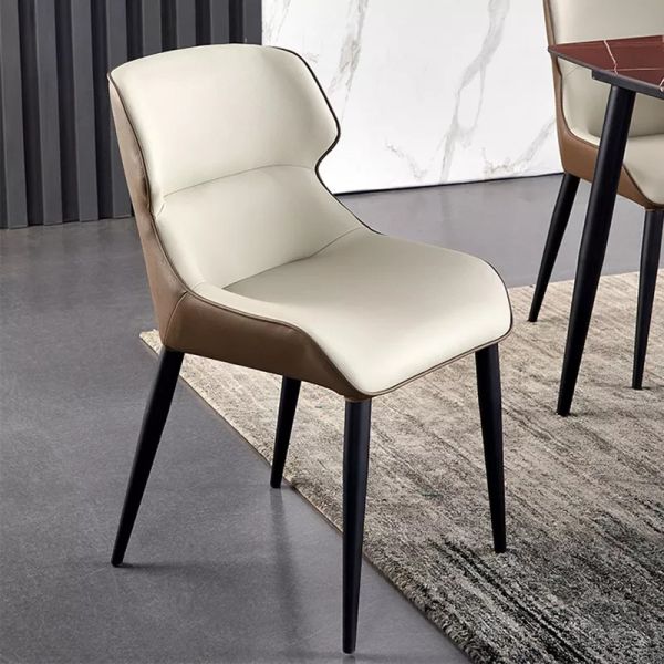 240 Pounds Bearing Luxury Metal Legs Dining Chairs Wear Resistant
