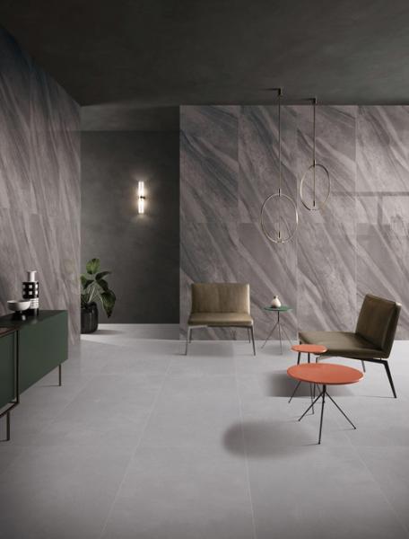 do banheiro interno das telhas da porcelana de 750*1500mm micro cimento Texi Grey Ceramic Wall Tiles