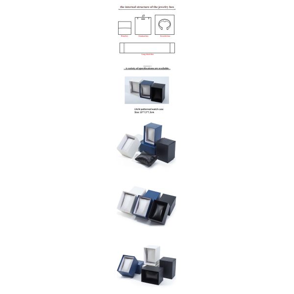 Pebble Grain Paper Watch Packaging Box Hard Luxury Storage Case custom Logo