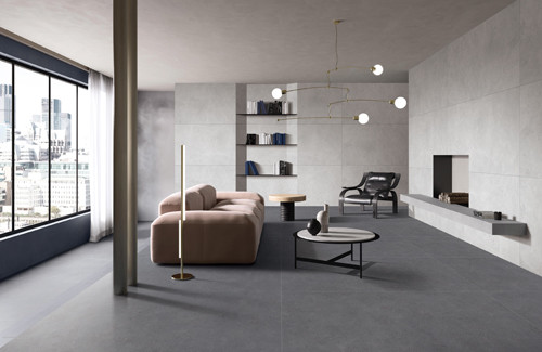 Серый цвет плиток пола выглядеть цемента поливы R9 цифров керамический темный