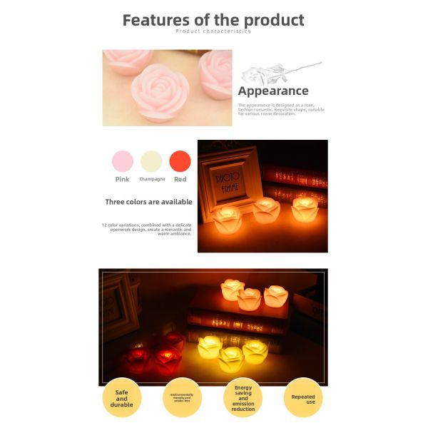 Red Battery Tea Candles Romantic Flameless LED Tea Light 6pcs / 12pcs / 24pcs