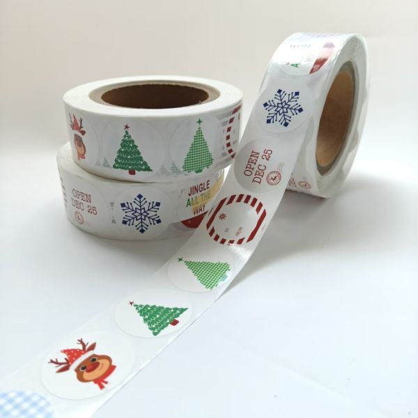 Customized Transparent Assorted Shapes Christmas Gift Labels for Holiday Party Favors