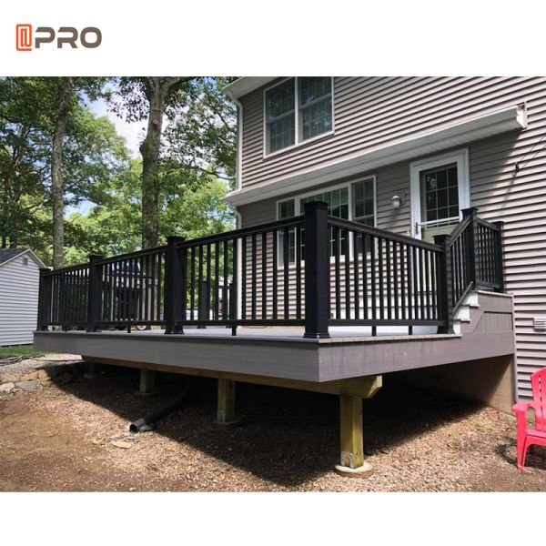 Black Outdoor Aluminum Balustrade Exterior Handrails SONCAP standard