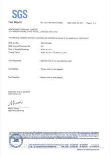 White Smart Co., Limited Сертификации