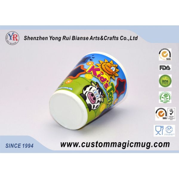 V shaped Heat Sensitive Color Changing Mugs , Ceramic Temperature Color Changing Cups