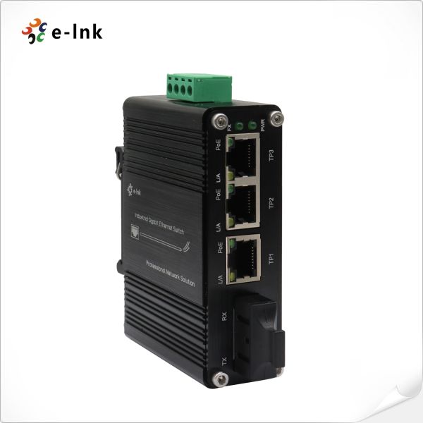Compact Industrial PoE+ Ethernet Switch with Voltage Booster and SC Port 90W