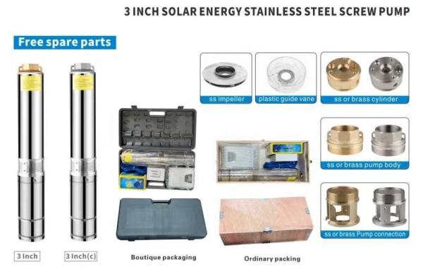 MPPT Controller Solar Water Pump System With Stainless Steel DC Brushless Motor