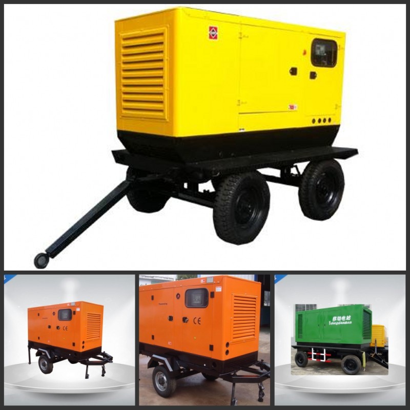 Low Noise Trailer Mounted Generator Mobile Six cylinder 100-200kw 225kva