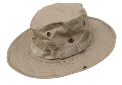 Heavy Cotton Black Boonie Hat , Six Metal Vented Holes Cotton Wide Brim Hat