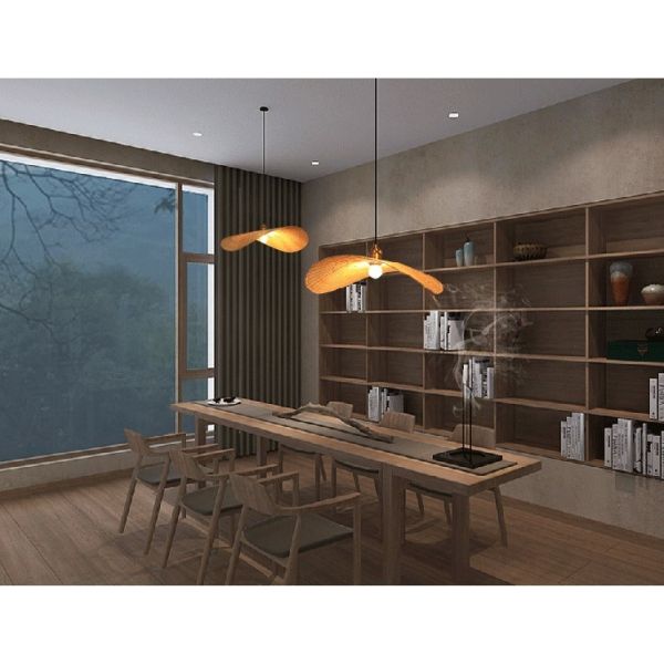 Chinese Hand Knitted Bamboo Pendant Lights Weaving Hanging Lamp Garden Restauran bamboo chandelier(WH-WP-26)