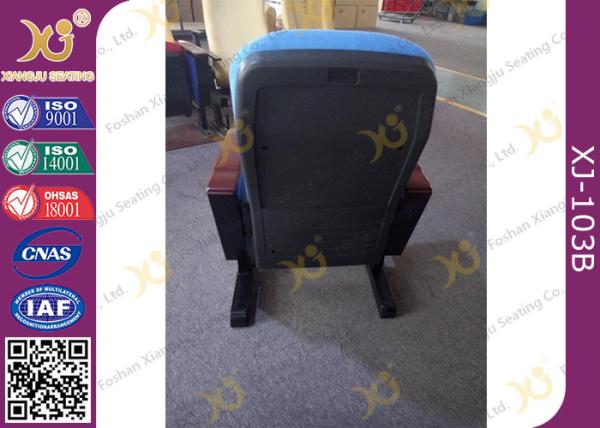 Long-term Comfort No Floor Fixed Blue PP Back Conferece Hall Chairs With MDF Pad