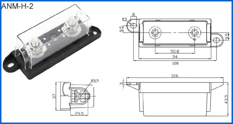 Болт 0928 ANM-B ANM-H МЕГА на автоматическом патроне предохранителя 100A 175A 300A 400A лезвия