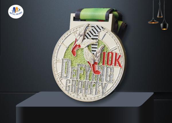 Matt Silver Plating Metal Award Medals With Smooth Or Sandblasted Back