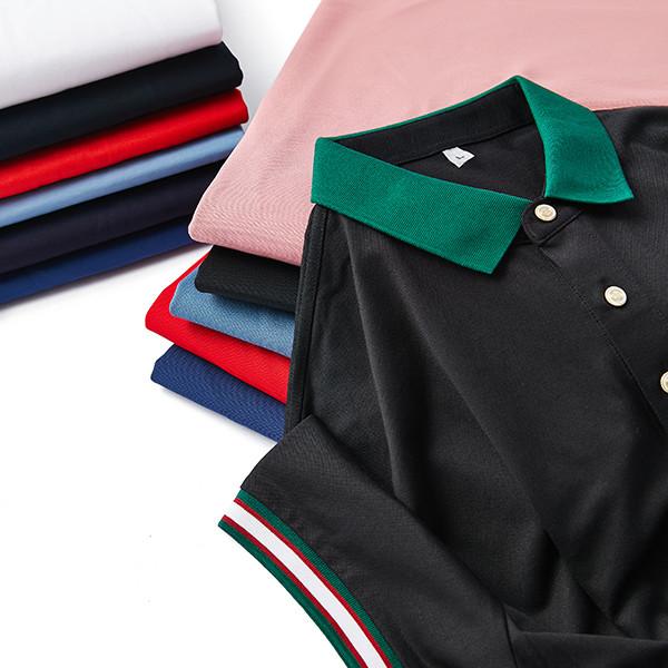 Men's Polo Shirt Short Sleeve Pique Knitted Stock OEM ODM in Spring Cotton Male