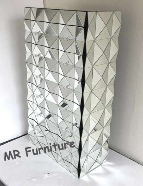 French Style Mirror Chester Drawers Furniture , 6 Drawers Mirrored Console Chest