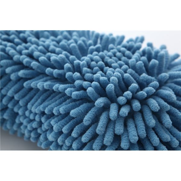 Blue color microfiber chenille car cleaning, house cleaning sponge applicator pad