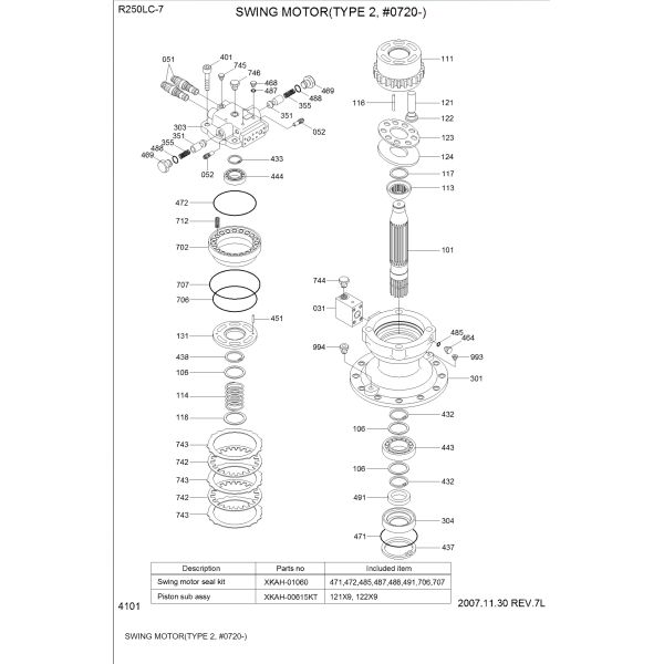R250-7 M2X170 Hyundai Excavator Spare Parts 31N7-10160 Swing Drive