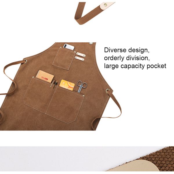 Custom Logo Cross Back Cotton Apron for Kitchen Chef in Bulk Order Supply Purchase
