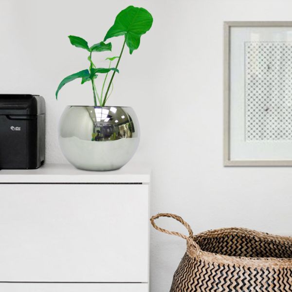 Ball Shape Paint 20cm Dia Odm Stainless Steel Flower Pot