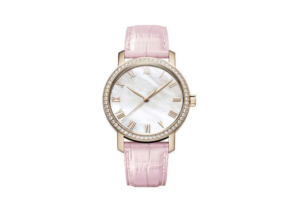 Quartz Movement Stones Gold Plated Womens Watches With 36mm Case Size