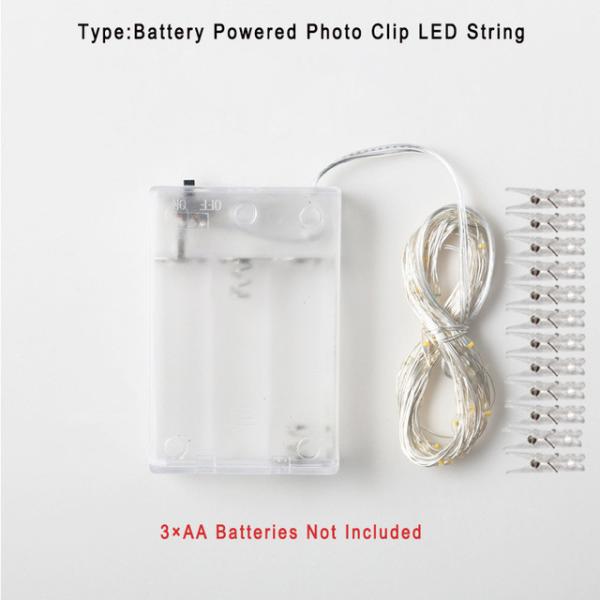 LED String Lights 2M/5M/10M Photo Clip Fairy Lights Outdoor Battery Operated Garland Christmas Decoration Party Wedding