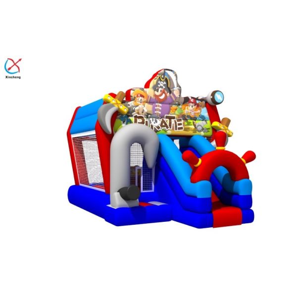 Commercial Inflatable Combos Pirate Inflatable Bouncy House With Slide For Kids