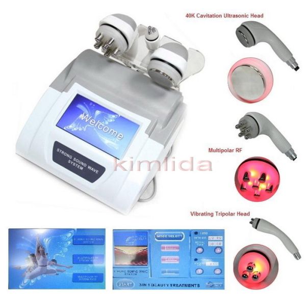cavitación ultrasónica del drenaje de la linfa 40KHz que adelgaza la máquina con el RF multipolar, laser suave