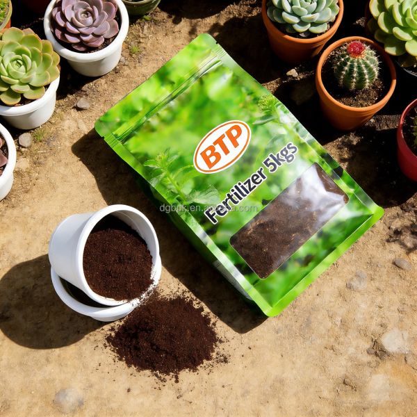 Custom logo Digital Printed Stand up Pouch Chemical Fertilizer Storage Window Plastic Packaging Zipper Bag