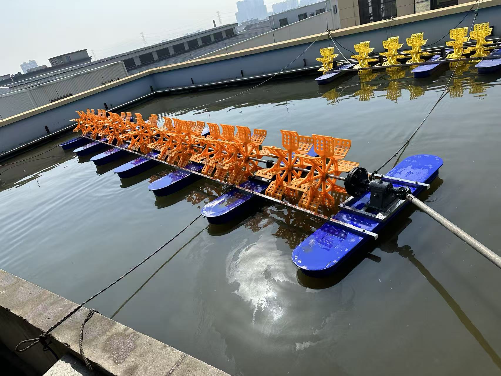 Diesel Engine 16 Impeller Paddle Wheel Aerator 15HP For Catfish Carp Tilapia Fish Shrimp