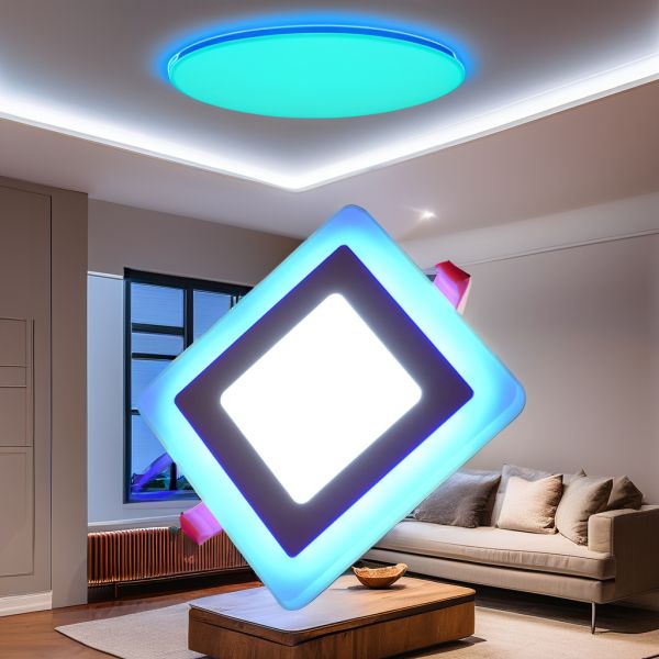 1200lm RGB LED Panel Light Square-Designed Modern Recessed Lamp with Aluminum Body
